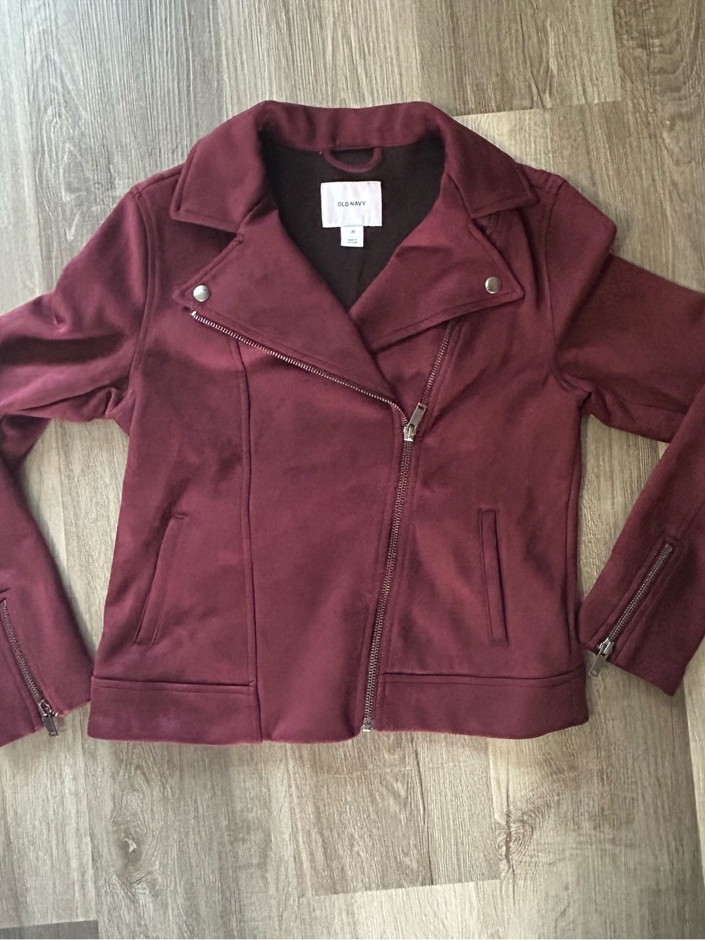 Old Navy Women's Burgundy Moto Jacket